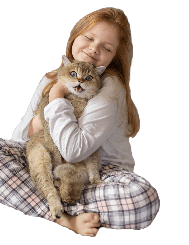 Girl with cat